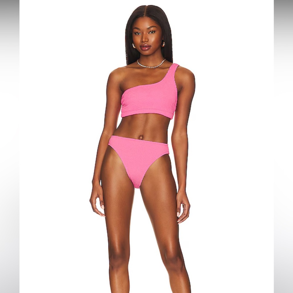 Good American Pink One-Shoulder Bikini